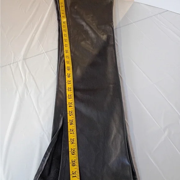 Zara Black Faux Leather Pants High Waist Slim Leg Size 2 - Picture 6 of 8